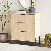paris modern scandinavian reeded dresser reviews Paris Scandinavian 3 Drawer Reeded Chest Mocha