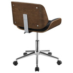 Walker Edison | Faux Leather with Wood Swivel Office Chair Thumbnail