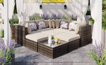 Walker Edison | Wicker 8-piece Outdoor Lounger Sofa Set Thumbnail