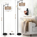 Walker Edison | Boho Arc Floor Lamp for Living Room with 3 Color Temperatures Thumbnail