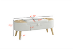 Walker Edison | Teddy Oval Ottoman Storage Bench Thumbnail