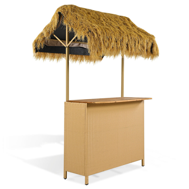 Walker Edison | Hawaiian-style Bar Height Patio Set