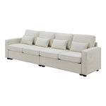 Walker Edison | Linen Fabric 104" 4-Seater Sofa with Storage Thumbnail