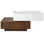 Walker Edison | Square Rotating Coffee Table with 2 Drawers Thumbnail