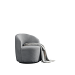 Walker Edison | Swivel Barrel Accent Chair with Ottoman Thumbnail