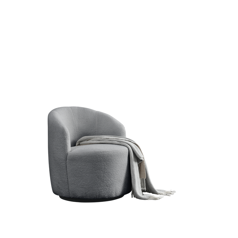 Walker Edison | Swivel Barrel Accent Chair with Ottoman