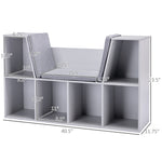 Walker Edison | 6-Cubby Kids Bookcase with Reading Nook and Cushion Thumbnail