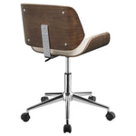 Walker Edison | Ecru and Walnut Swivel Office Chair Thumbnail