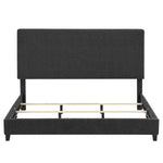 Walker Edison | King Size Charcoal Grey Upholstered Platform Bed Thumbnail