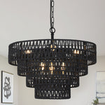 Walker Edison | Boho 6-Light Rattan Chandelier Thumbnail