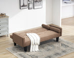 Walker Edison | Convertible 72" Brown Cotton Linen Sofa Bed Thumbnail