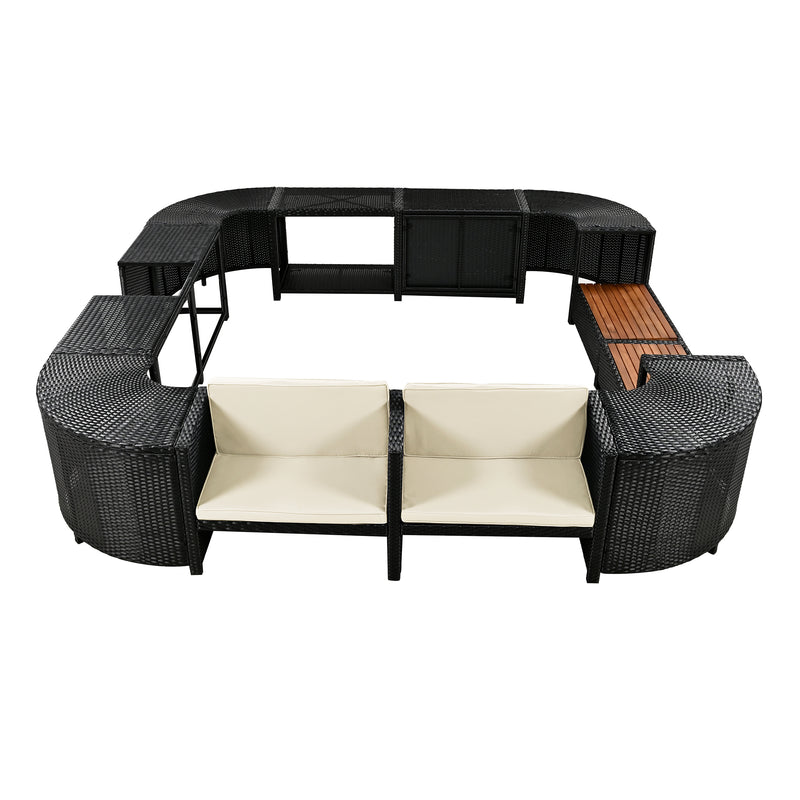 Walker Edison | Outdoor Wicker Spa Surround Frame