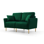 Walker Edison | Velvet Loveseat Elegant Sofa Thumbnail