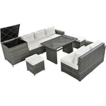 Walker Edison | Outdoor 6-Piece Wicker Storage Sofa Set Thumbnail