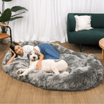 Paw - PupCloud™ Human-Size Faux Fur Memory Foam Dog Bed - Charcoal Grey Paw.com  Thumbnail