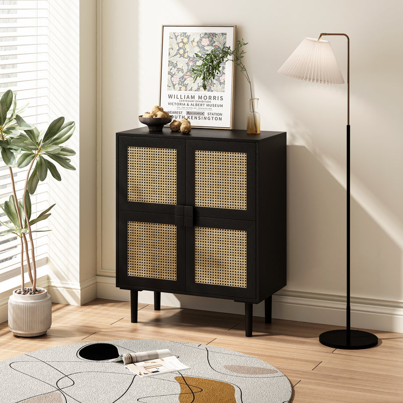 Walker Edison | Modern Rattan Mesh Storage Cabinet