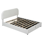 Walker Edison | Teddy Full Size Upholstered Platform Bed with Hydraulic Storage Thumbnail