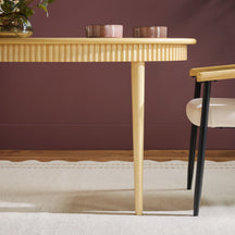 Samantha Modern Fluted Wooden 52" Oval Dining Table