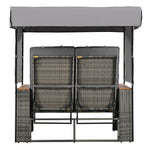 Walker Edison | Outdoor Patio 2-Piece Rattan Chairs and Bench Roof Set Thumbnail