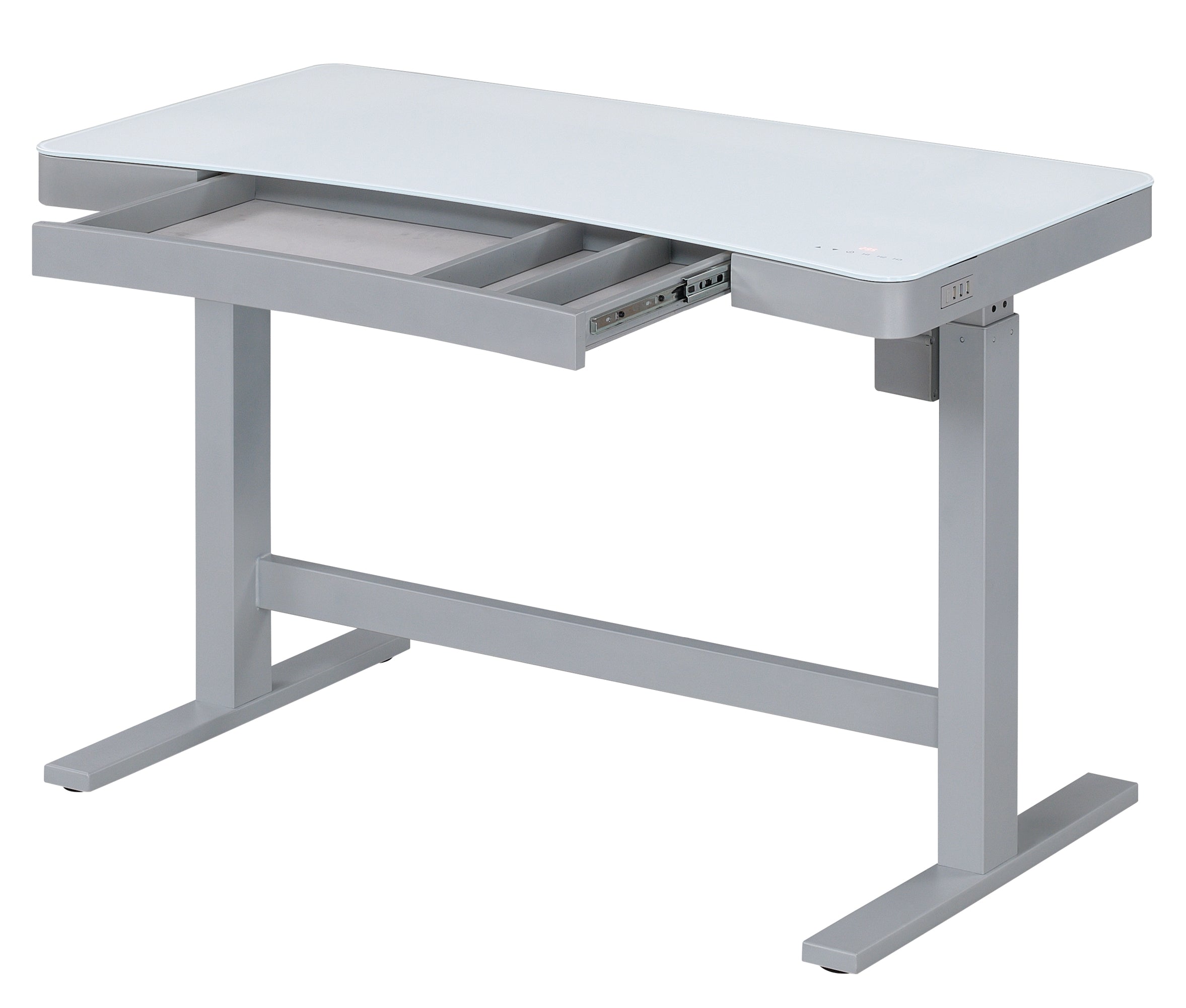 Ashford™ Adjustable Height Sit‑Stand Desk with USB Ports and
