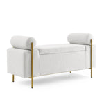 Walker Edison | Minimalist Upholstered Linen Storage Bench Thumbnail