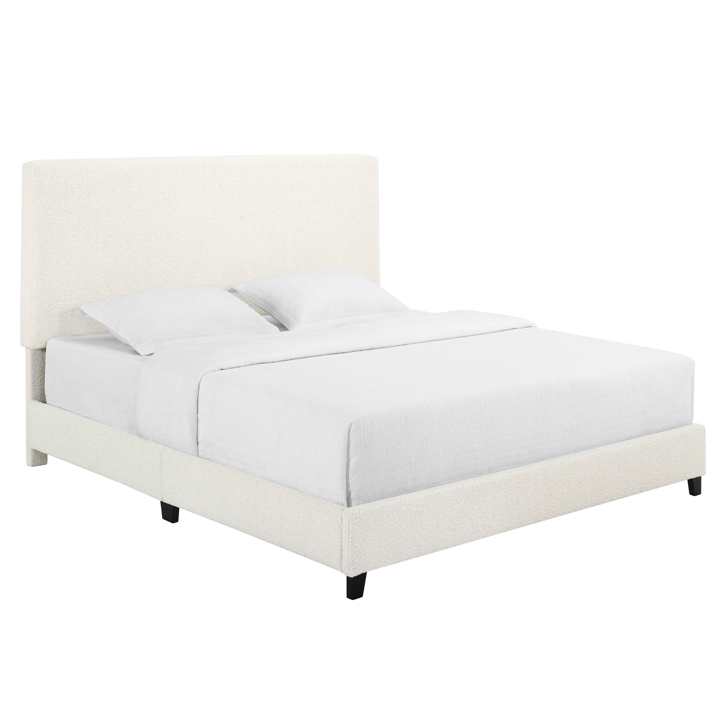 Walker Edison Boucle Upholstered Platform Bed - Thumbnail 5