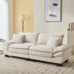 Walker Edison | Corduroy Cloud Loveseat Couch Thumbnail