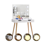 Walker Edison | Vanity Makeup Table Desk with LED Light Mirror Thumbnail