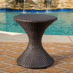 Walker Edison | Outdoor 16-inch Multi-brown Wicker Hourglass Side Table Thumbnail