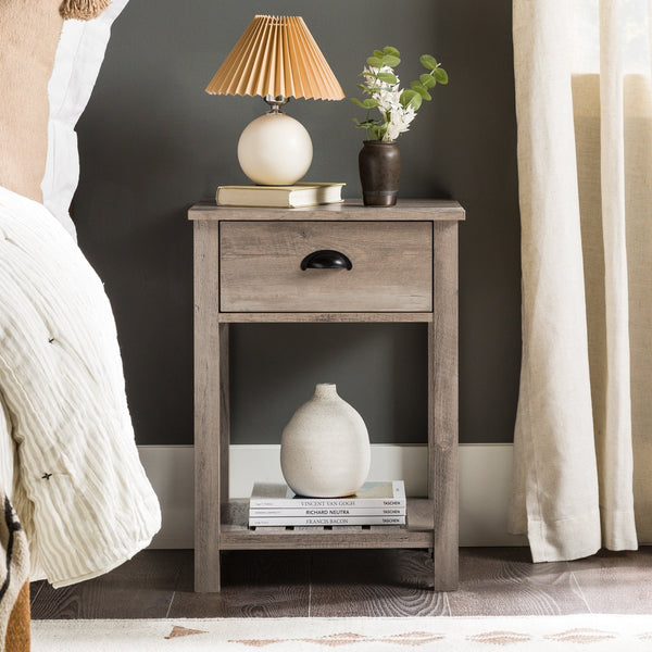 Country Side Table Bedroom Walker Edison Grey Wash 