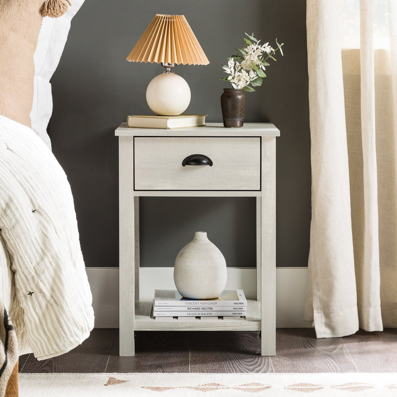 Country Side Table Bedroom Walker Edison Stone Grey 