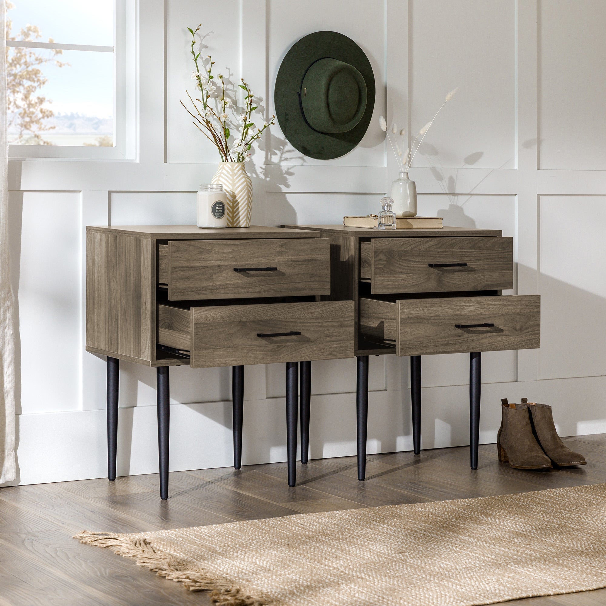 Olivia TwoDrawer Nightstand / Side Table, Set of 2 Walker Edison