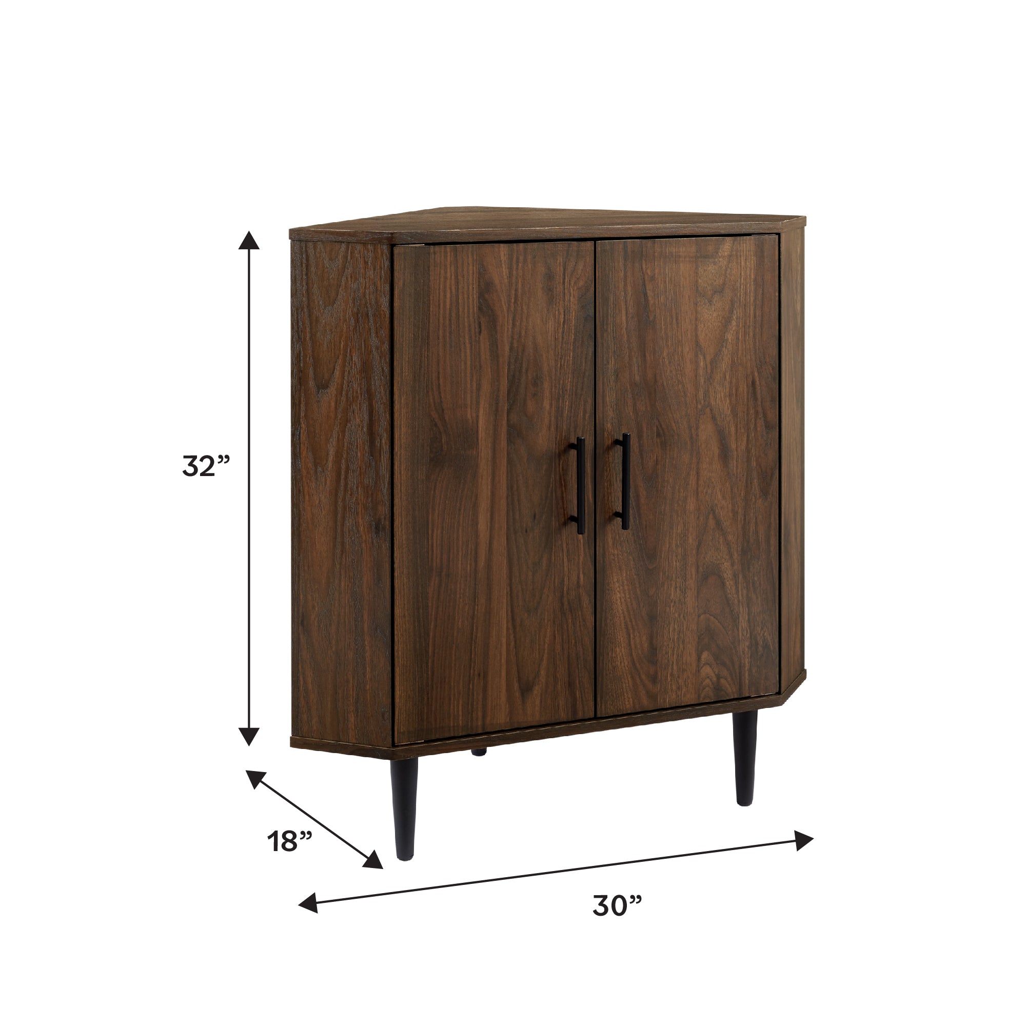 30-Inch 2-Door Corner Accent Cabinet | Walker Edison