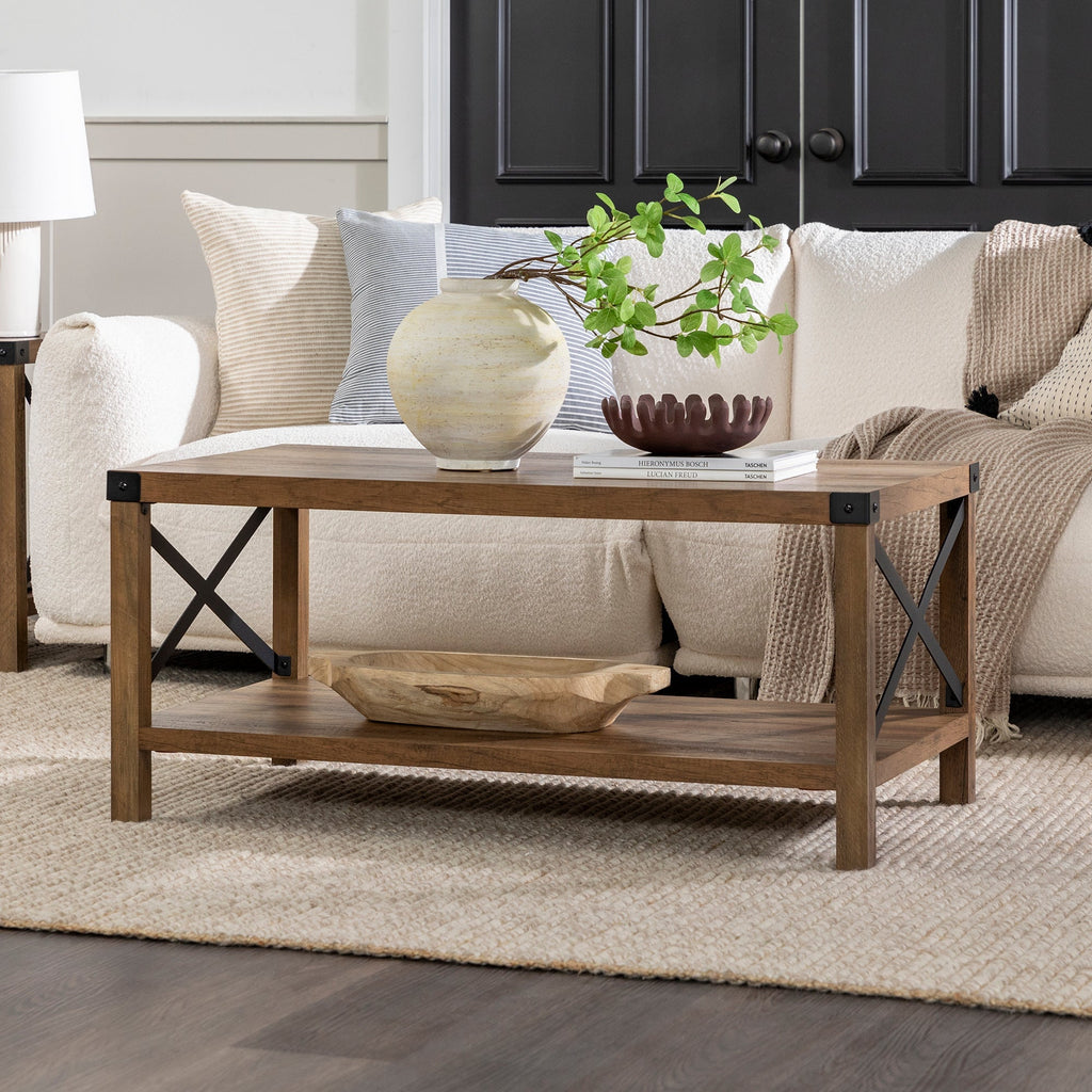 Metal X Industrial Coffee Table | Walker Edison