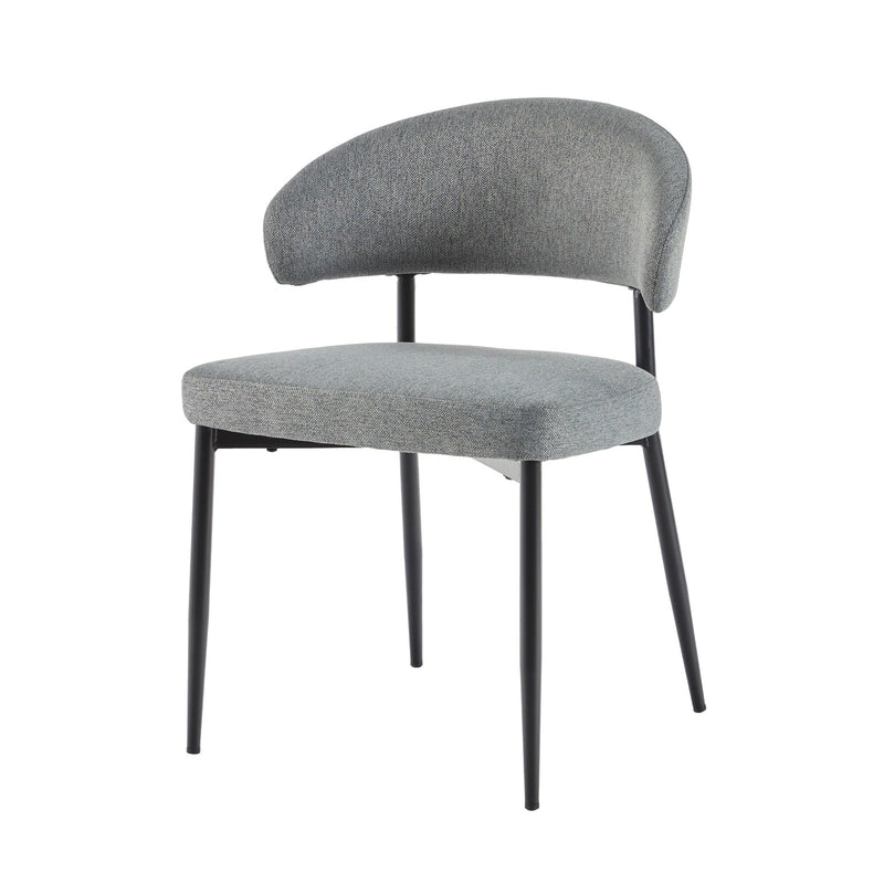 Modern Curved Back Upholstered Dining Chair, set of 2 Living Room Walker Edison 