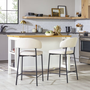 Modern Curved Back Counter Stool, Set of 2