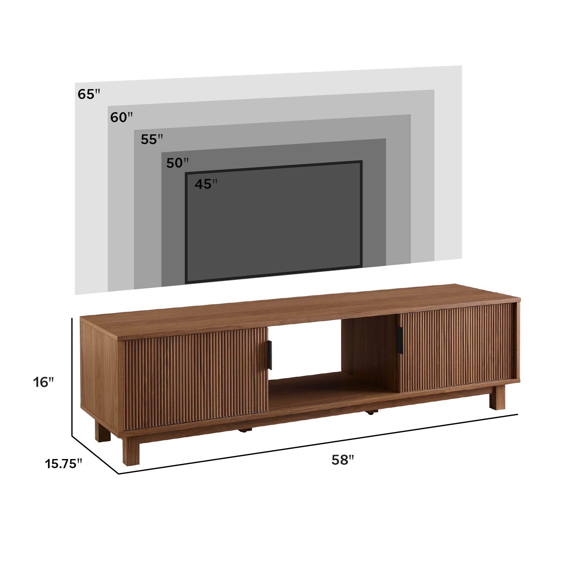 Sleek and Stylish Reeded Scandinavian TV Stand for Modern Homes