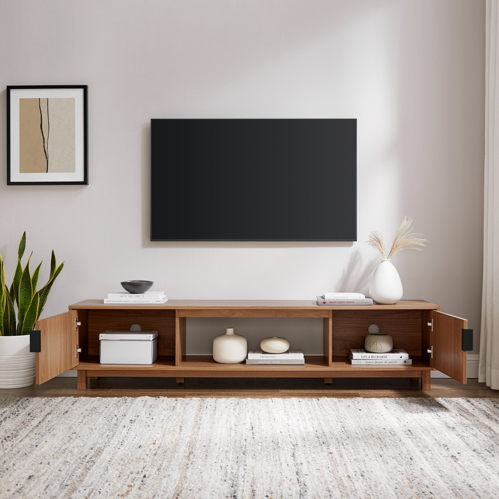 Sleek and Stylish Reeded Scandinavian TV Stand for Modern Homes ...