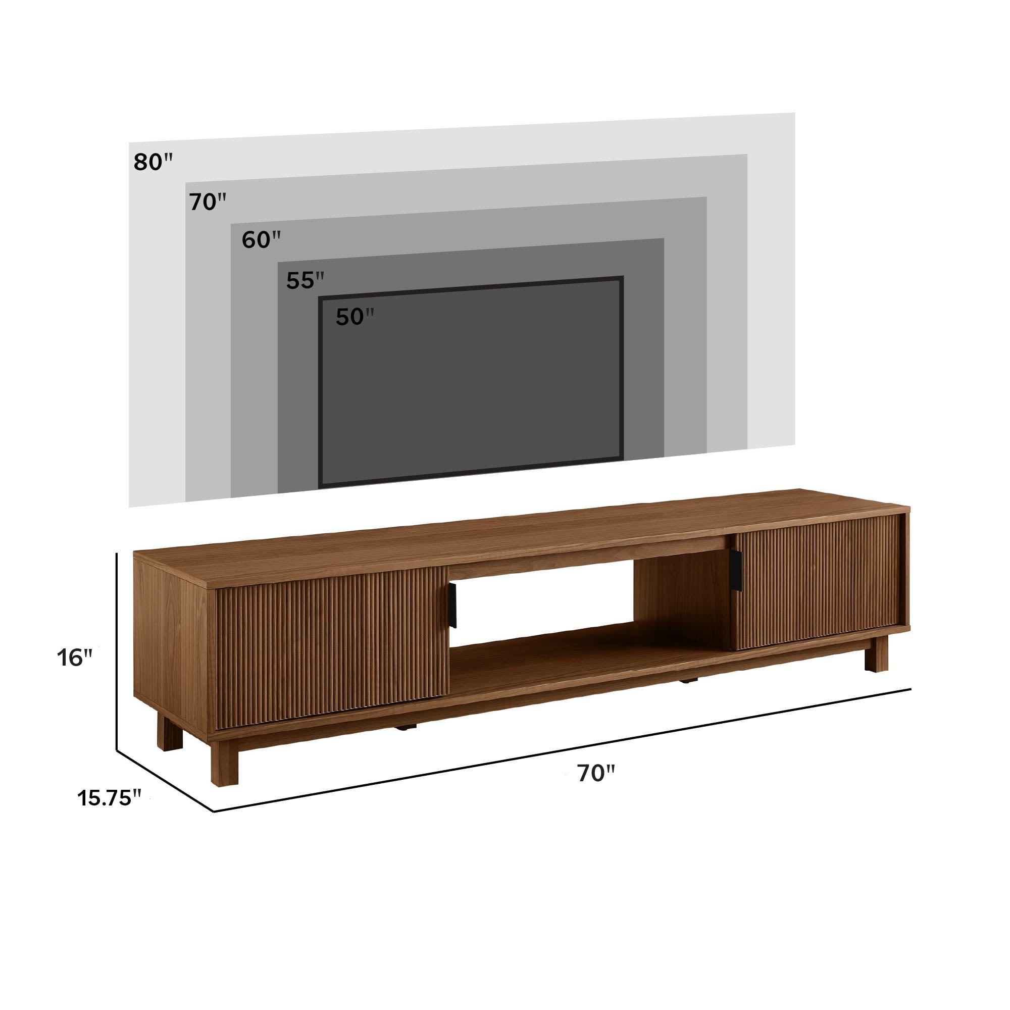 Reema Arundo Scandinavian 2-Door Reeded TV Stand | Walker Edison
