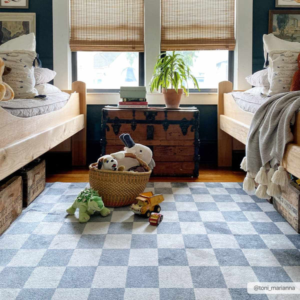 Alie Gray Checkered Washable Area Rug Rugs Boutique Rugs 