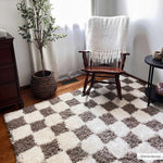 Boutique Rugs - Atira Brown Checkered Area Rug Rugs Boutique Rugs 6'7" x 9'6" Rectangle  Thumbnail