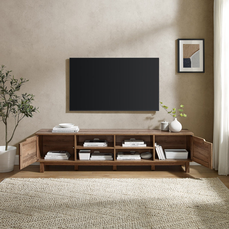 70-inch Extra-Wide Rustic TV Stand for 80 TVs - Natural Wood