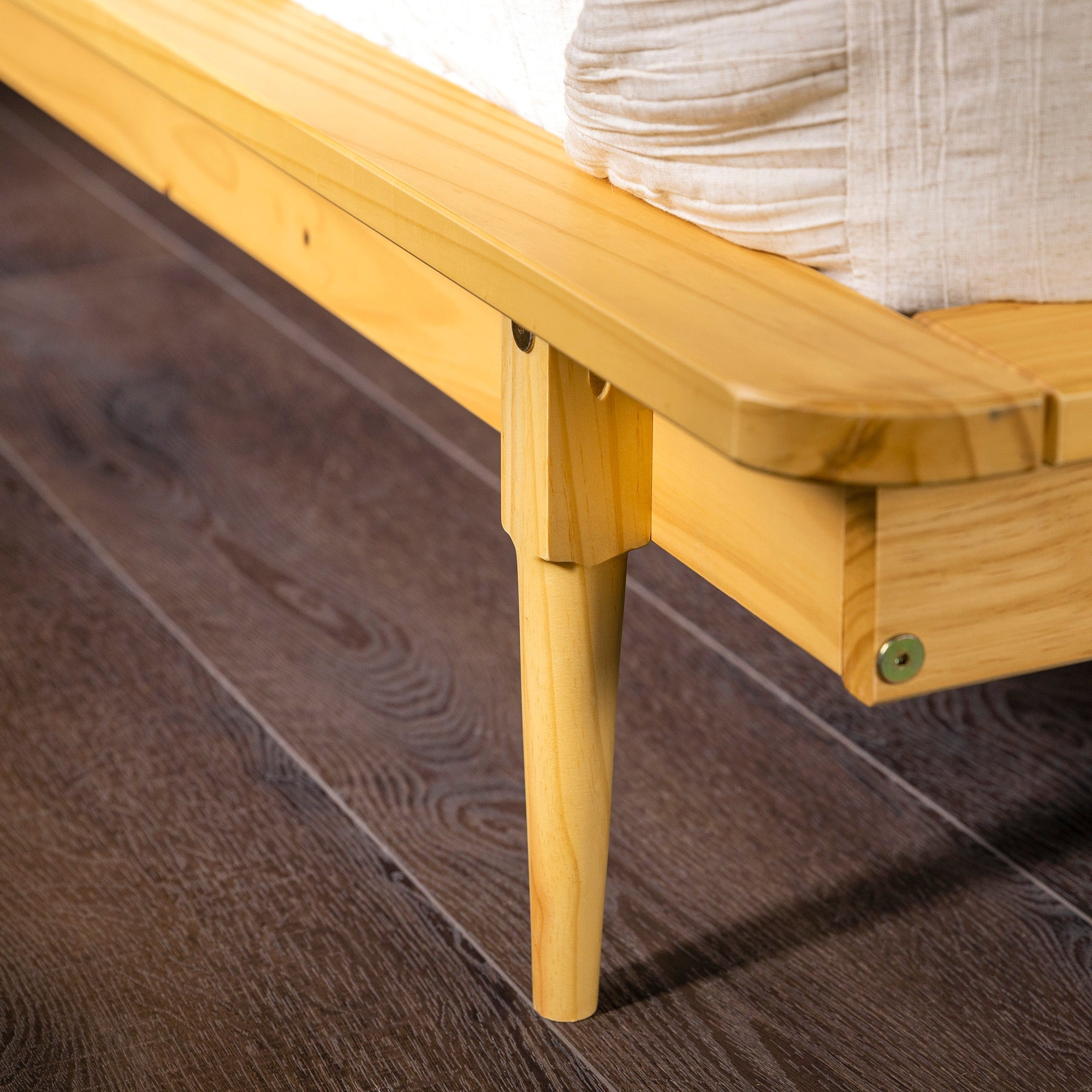 Walker Edison Spindle King MidCentury Solid Wood Platform Bed