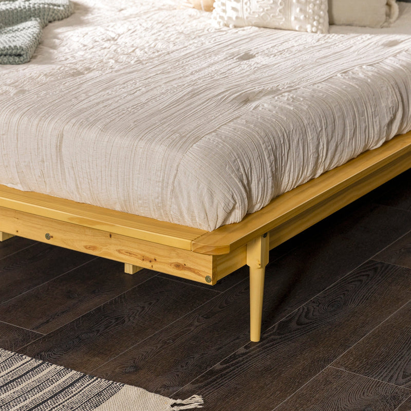 King Mid-Century Solid Wood Platform Bed Bedroom Walker Edison 