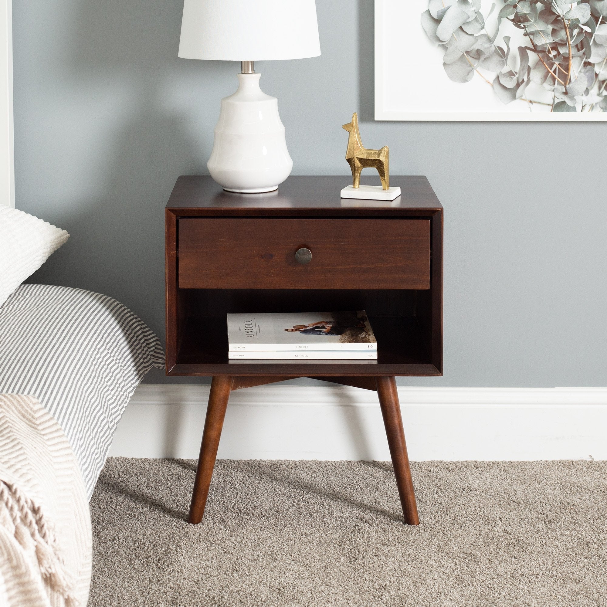 Mid-Century Solid Wood Nightstand Collection (1 or 2 Drawer