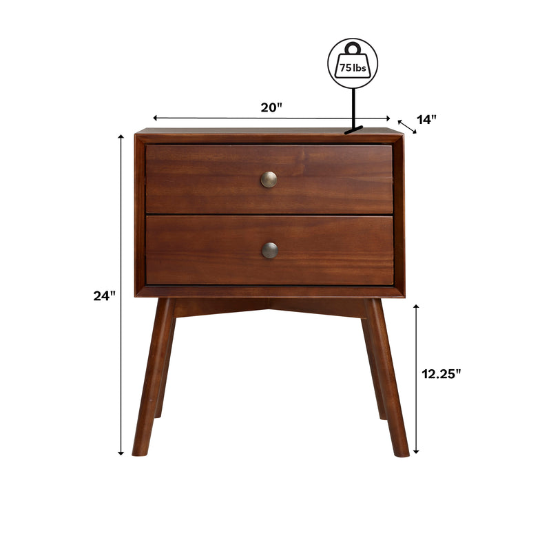 Mid-Century Solid Wood Nightstand Collection (1 or 2 Drawer)