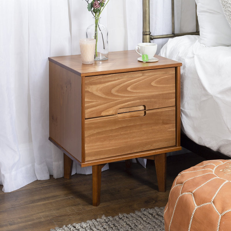 Sloane Mid Century Modern Solid Wood Nightstand Bedroom Walker Edison 