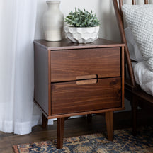 Sloane Mid Century Modern Solid Wood Nightstand Bedroom Walker Edison 