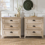 Odette Transitional Farmhouse Collection (Dresser or Nightstand) Bedroom Walker Edison Nightstand 2PK White Oak  Thumbnail