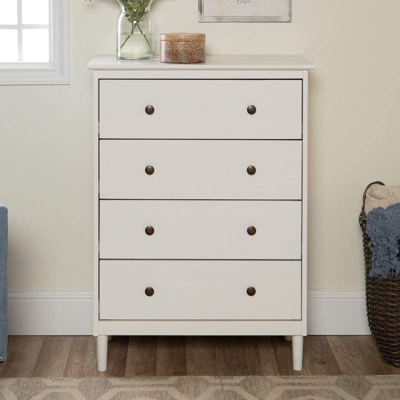 Dropship White Contemporary Roman Style, Solid Wood 6 Drawers